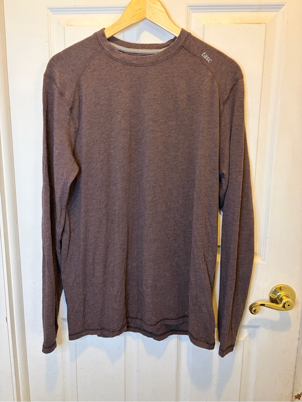 Tasc Performance Men's Long Sleeve Crew - Heather Brown